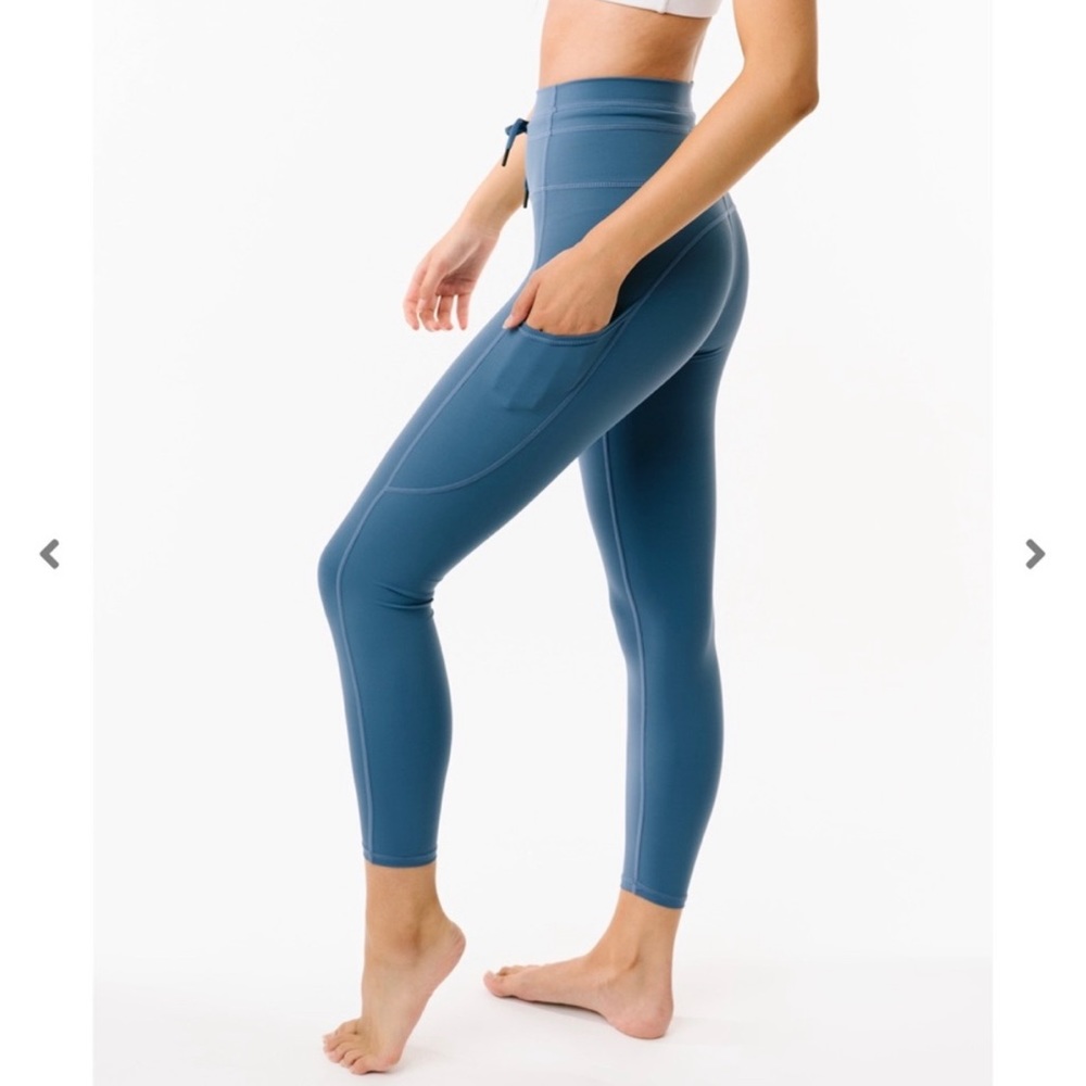 Zyia Calm Blue Drawstring Luxe Legging